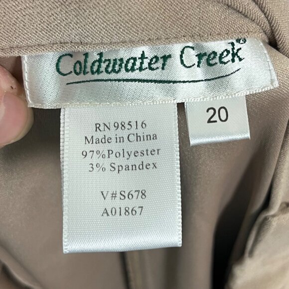 Coldwater Creek Womens Stretch Comfort Slacks Trousers Tan Size 20 -‎ READ - Picture 6 of 7